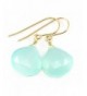 Chalcedony Earrings Faceted Teardrops Dangles