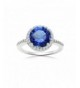 Sterling Silver Simulated Sapphire Zirconia