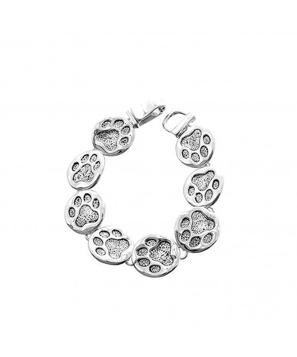 Antiqued Silver Linked Print Bracelet