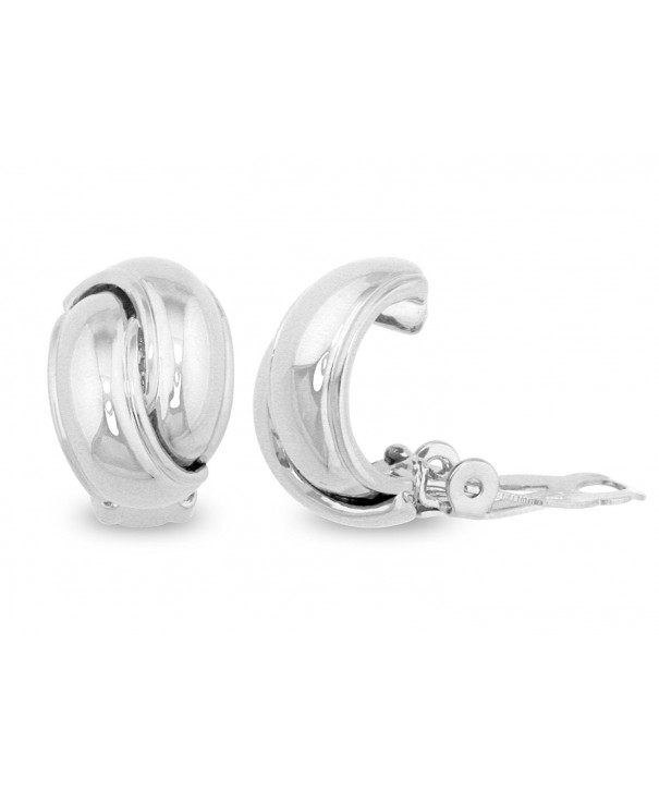 JanKuo Jewelry Rhodium Polished Earrings