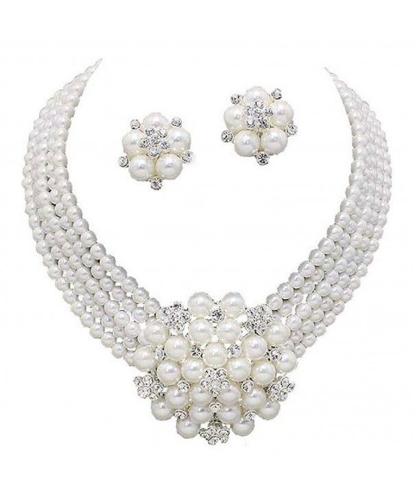 Elegant Statement Cluster Crystal Necklace