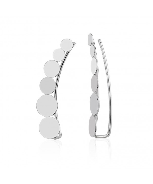 Sterling Silver Circle Climber Earrings