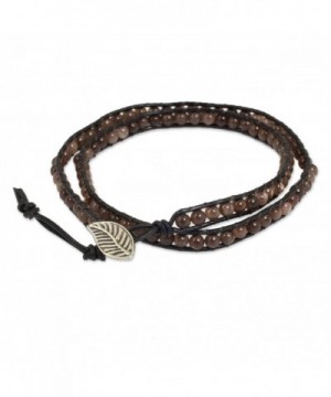 NOVICA Quartz Leather Bracelet Silver