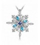 Long Way MSNE170130BU 925 Sterling Silver Snowflake Pendant Necklace with Blue CZ Long Way Fine Jewelry for Women Christmas Gift