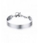 Engraving Personalized Stainless Bangle Toggle Silver tone