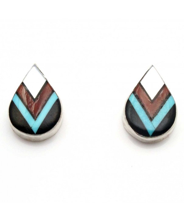 Multi Color Inlay Earrings Cheama