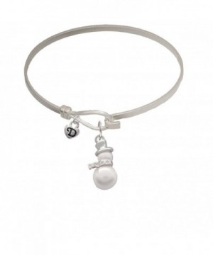 Imitation Pearl Snowman Bangle Bracelet