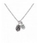 Silver Pinecone Necklace Initial Mothers