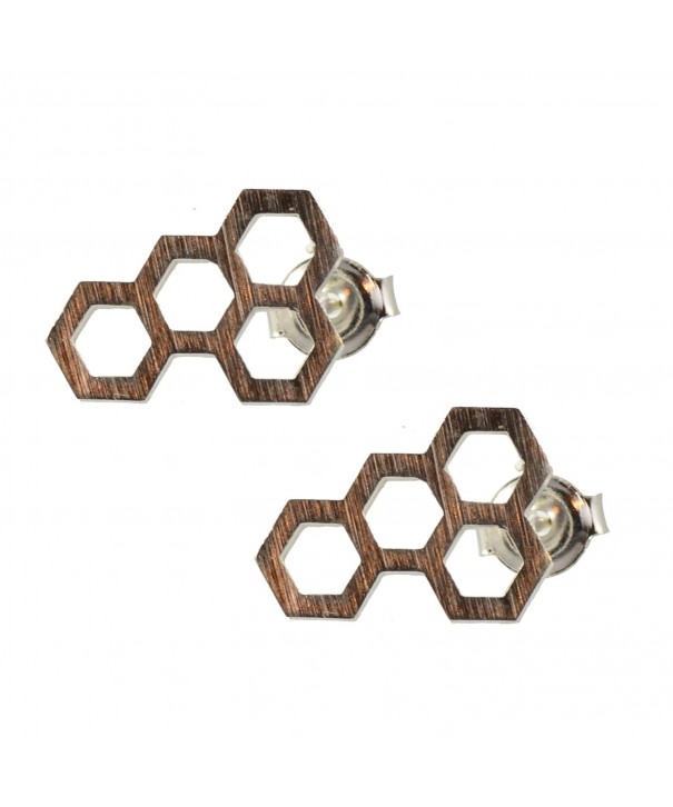 AppleLatte Earrings Lightweight Silver Honeycomb