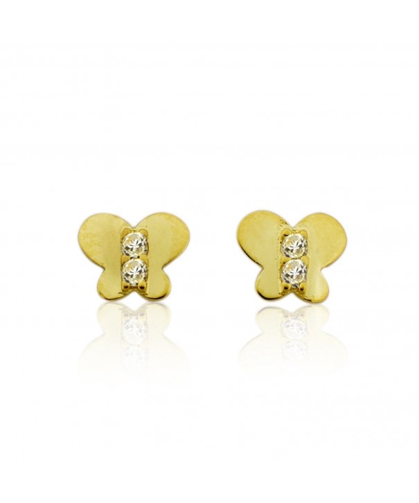 10KT Gold Butterfly Screw Earrings