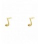 Yellow Gold Music Note Earrings