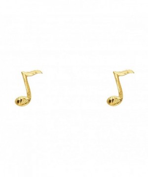 Yellow Gold Music Note Earrings