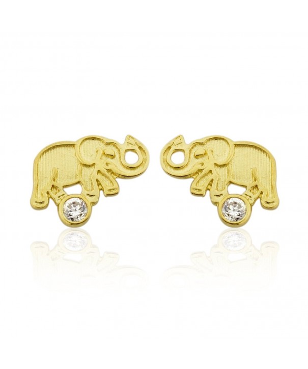 10K Gold Elephant With CZ