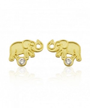 10K Gold Elephant With CZ