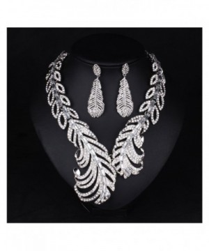 Hamer Feather Statement Necklace Earrings