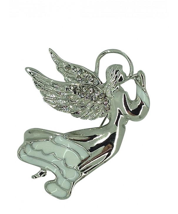 Guardian Brooch Rhodium Plated Crystals