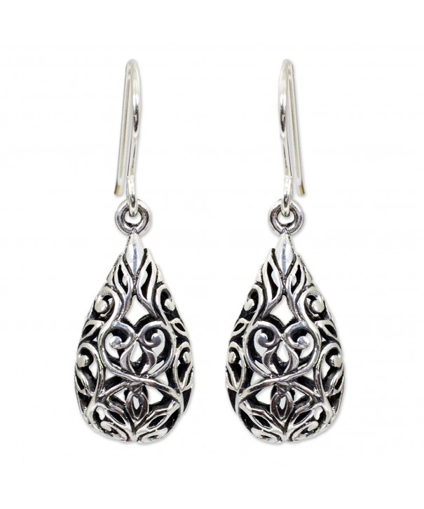 NOVICA Sterling Silver Teardrop Earrings