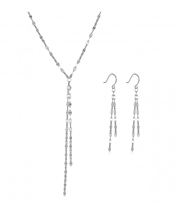 Sterling Silver Tassel Necklace Earrings