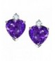 Star Simulated Amethyst Earrings Sterling