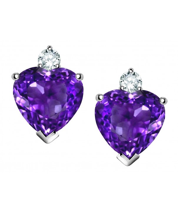 Star Simulated Amethyst Earrings Sterling