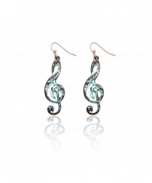 Patina Treble Clef Drop Earrings