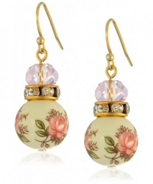 1928 Jewelry Floral Beaded Earrings