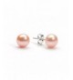 Button Cultured Freshwater Earring Sterling