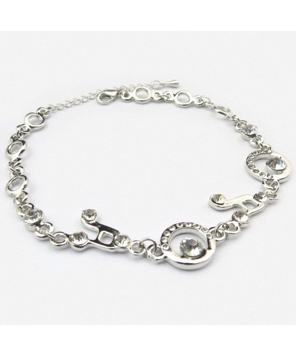 Crystal Musician Silver Plated Bracelet