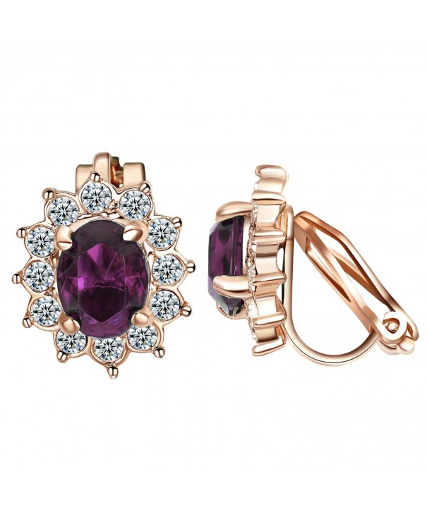 Yoursfs Earrings Purple Crystal zirconia