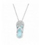 Sterling Natural Larimar Flip Flop Pendant