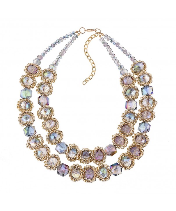 KAYMEN Crystals Chains Strand Necklace