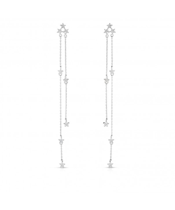 Rhodium Sterling Zirconia Chandelier Earrings