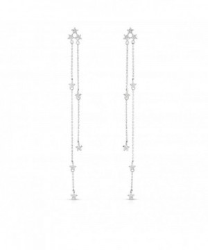 Rhodium Sterling Zirconia Chandelier Earrings