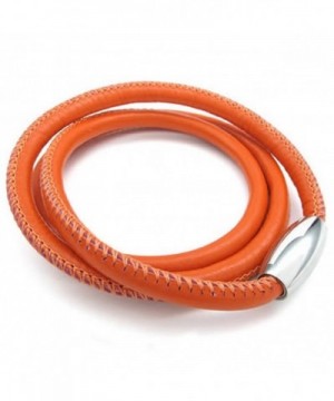 KONOV Stainless Magnetic Leather Bracelet