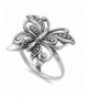 Antiqued Filigree Butterfly Sterling Silver