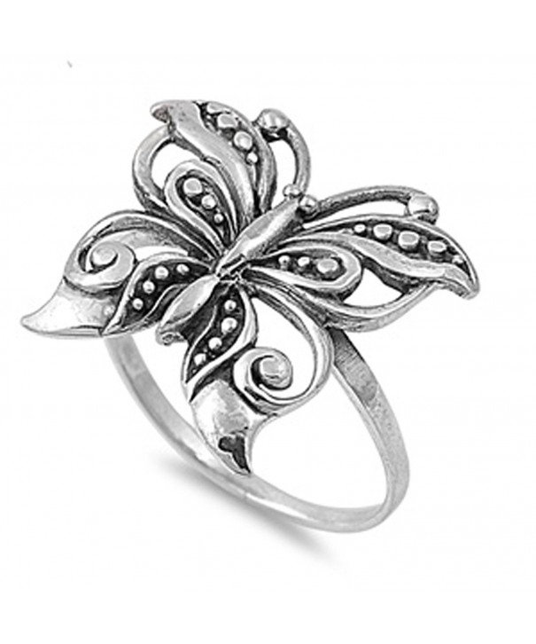 Antiqued Filigree Butterfly Sterling Silver