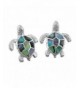 Sterling Silver Abalone Turtle Earrings