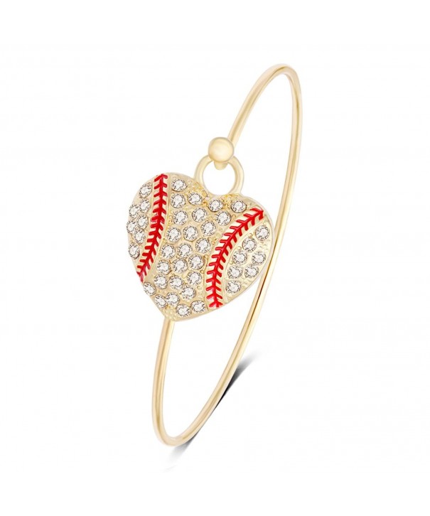 RUXIANG Crystal Baseball Softball Bracelet