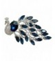 TTjewelry Silver tone Gorgeous Peacock Austrian