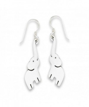 Sterling Silver Elephant Dangle Earrings