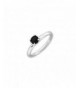 Silver Stackable Black Agate Ring