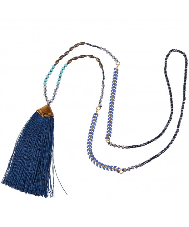 KELITCH Turquoise Crystal Necklace Layering