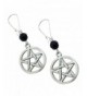 Pentacle Silver Earrings Pentagrams Crystals