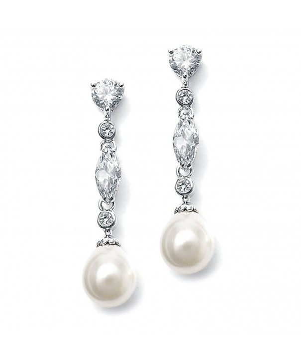 Mariell Zirconia Teardrop Wedding Earrings