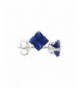 Sterling Silver Zirconia Sapphire Earrings