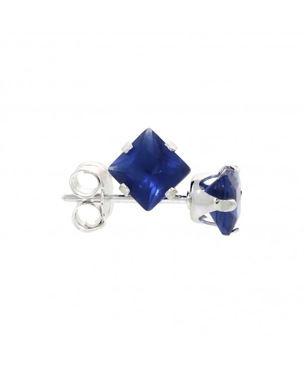 Sterling Silver Zirconia Sapphire Earrings