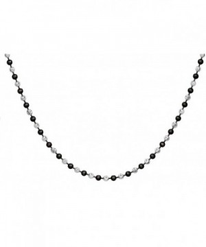 Sterling SilverBlack Rhodium Two Tone Necklace