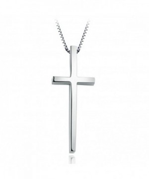 Sterling Polished Crucifix Pendant Necklace