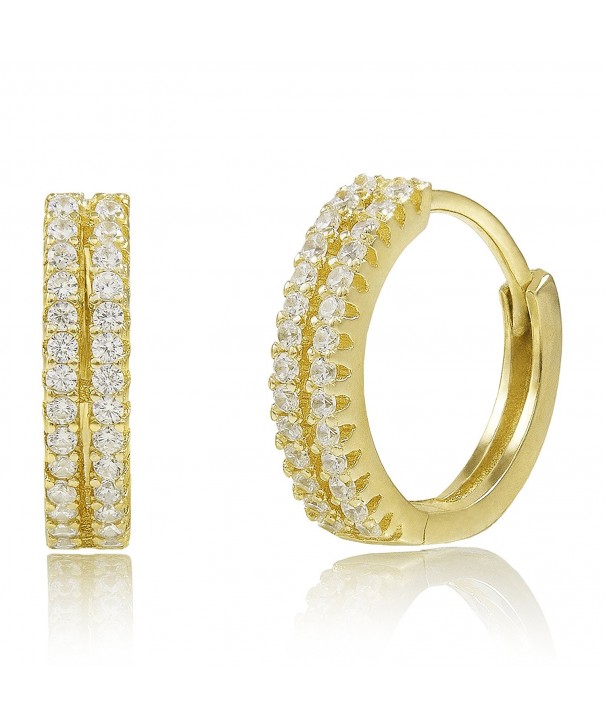 Yellow Plated Sterling Zirconia Earrings