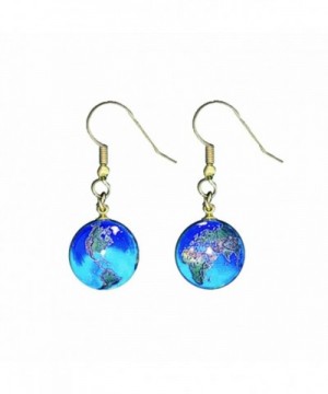Earrings Marbles Continents Stainless Globes